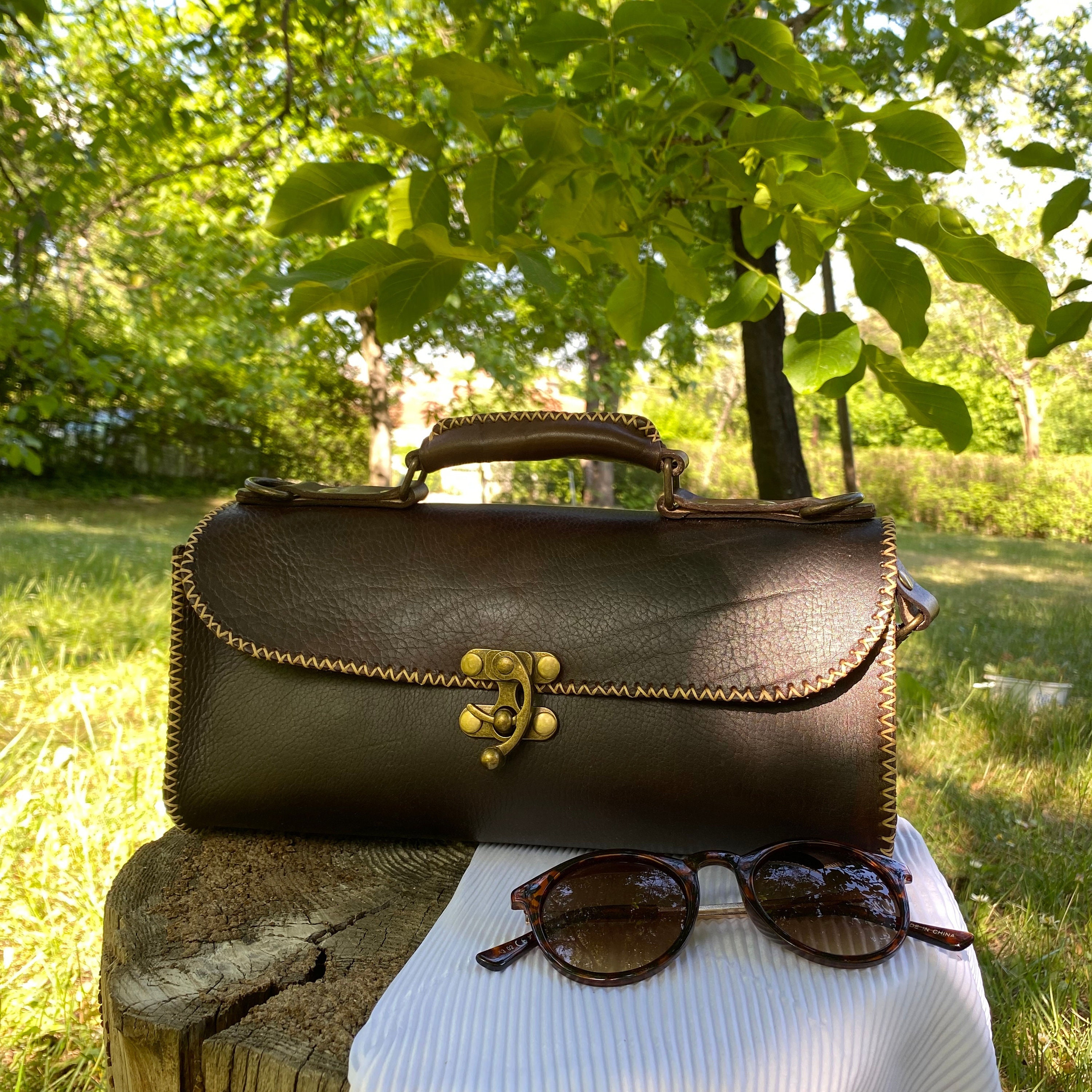 Handmade Leather Handbag, Small Leather Purse for Women