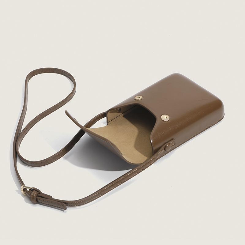 Small Crowd Joker Vertical Change Simple Mobile Phone Bag Box Bag Retro Female Texture Slung Bag