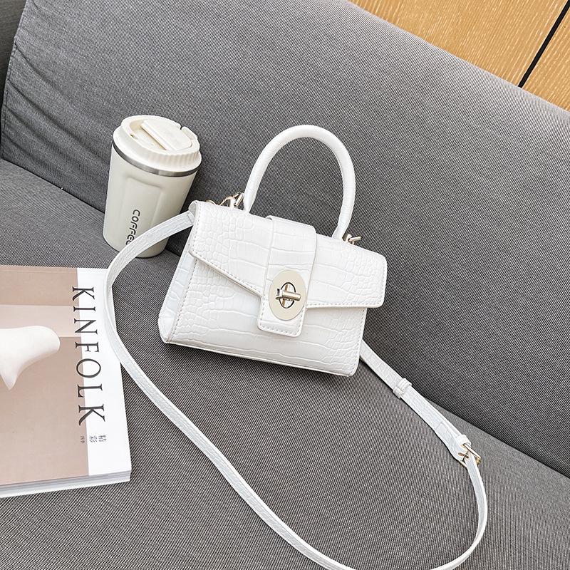 Retro Simple Small Square Bag Casual Handbag Stone Pattern Fashion Foreign Style Shoulder Messenger Bag Ladies Bag