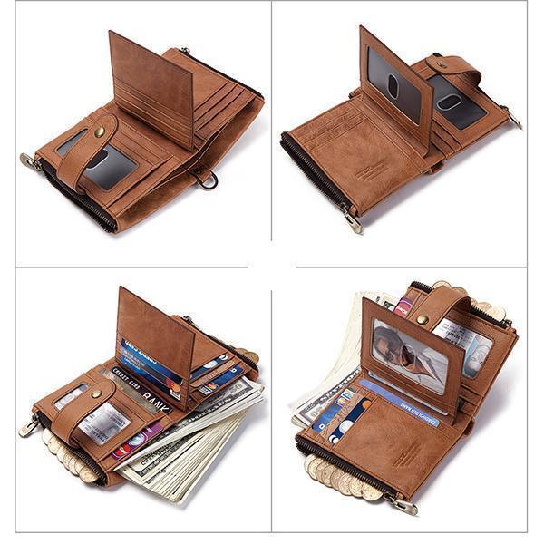 GenuineLeather Anti-theft Retro Wallet