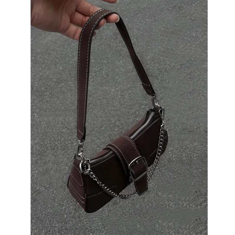 Retro Fashion Matte High Texture Soft Underarm Joker Baguette Bag