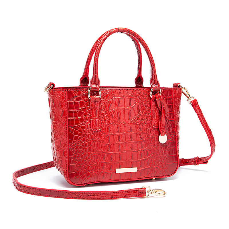 Women's Retro Bag Brahman Crocodile Carry-on Underarm Crossbody Tote Bag