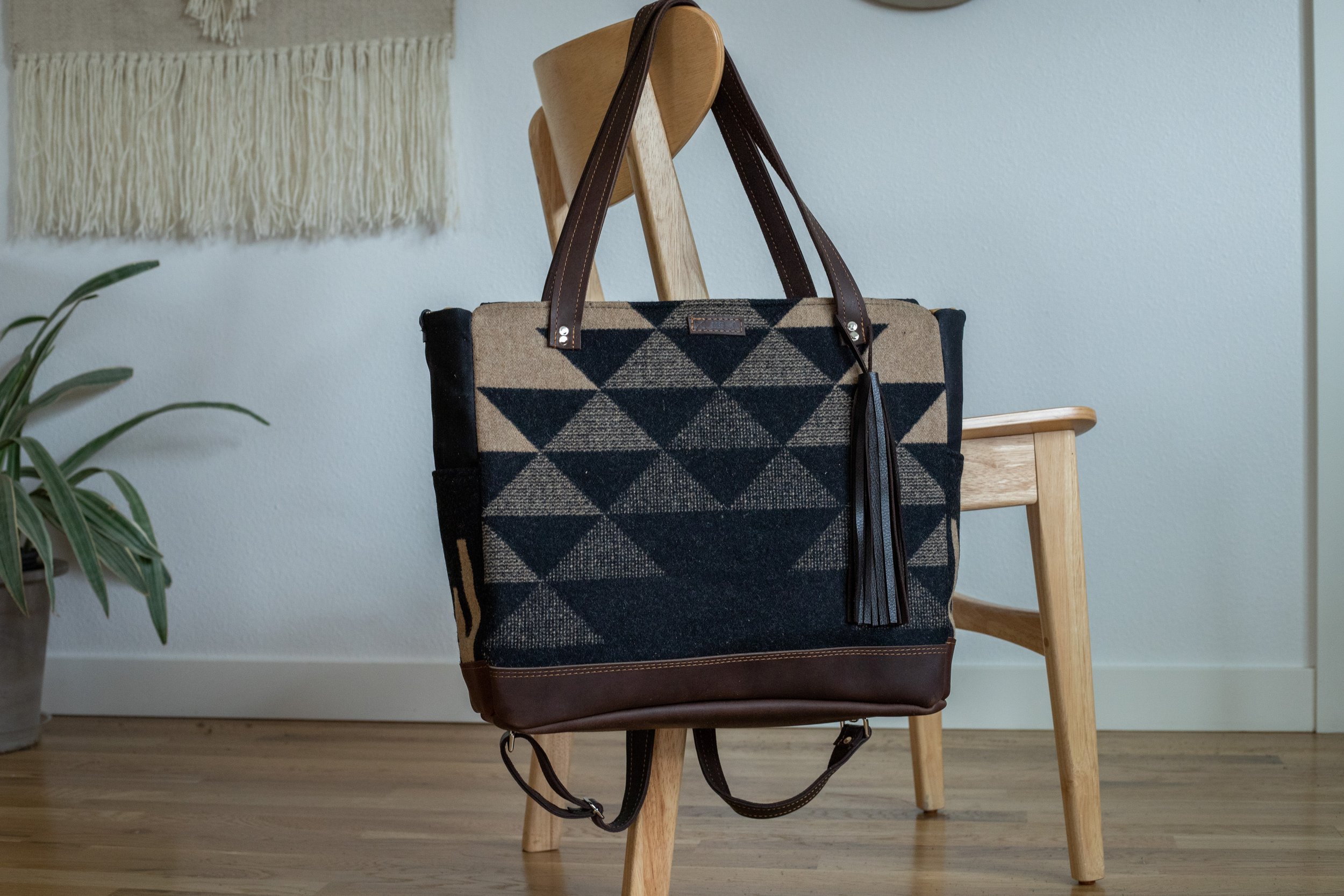UNISEX DIAPER BAG LARGE TOTE IN GEOMETRIC THUNDERBIRD