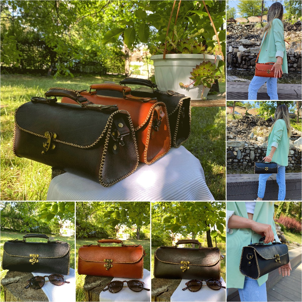 Handmade Leather Handbag, Small Leather Purse for Women