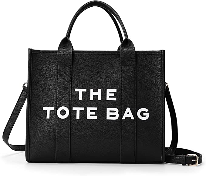 The Tote Bag for Women, Leather Tote Bag with Zipper Sturdy Tote Purse Crossbody Hand Bag