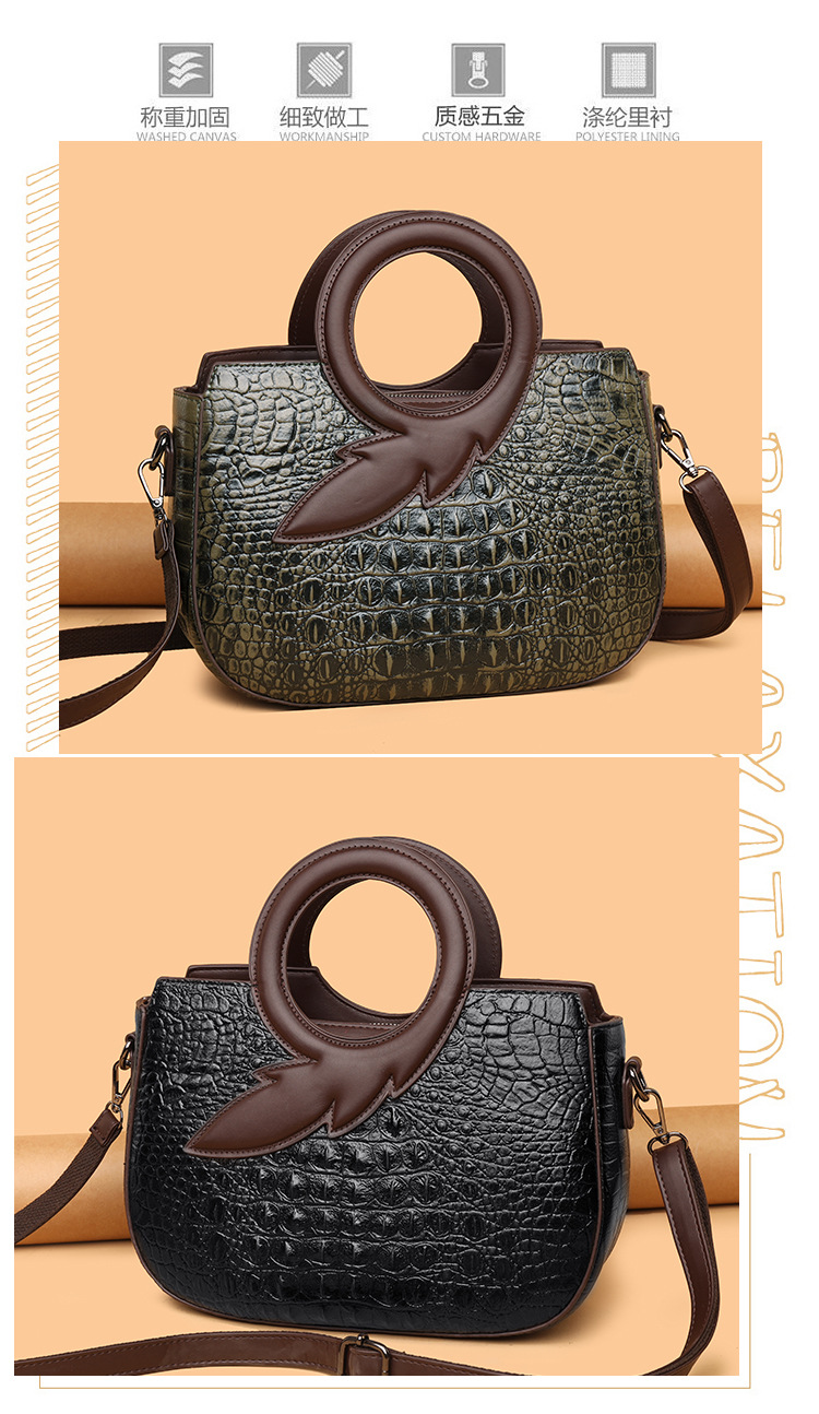 New Fashion Joker Banquet Retro Crocodile Single Shoulder Crossbody Bag