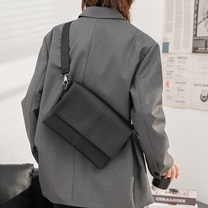 Large Capacity Trend Retro Simple Shoulder Slung Multi-function Business Men's Bag