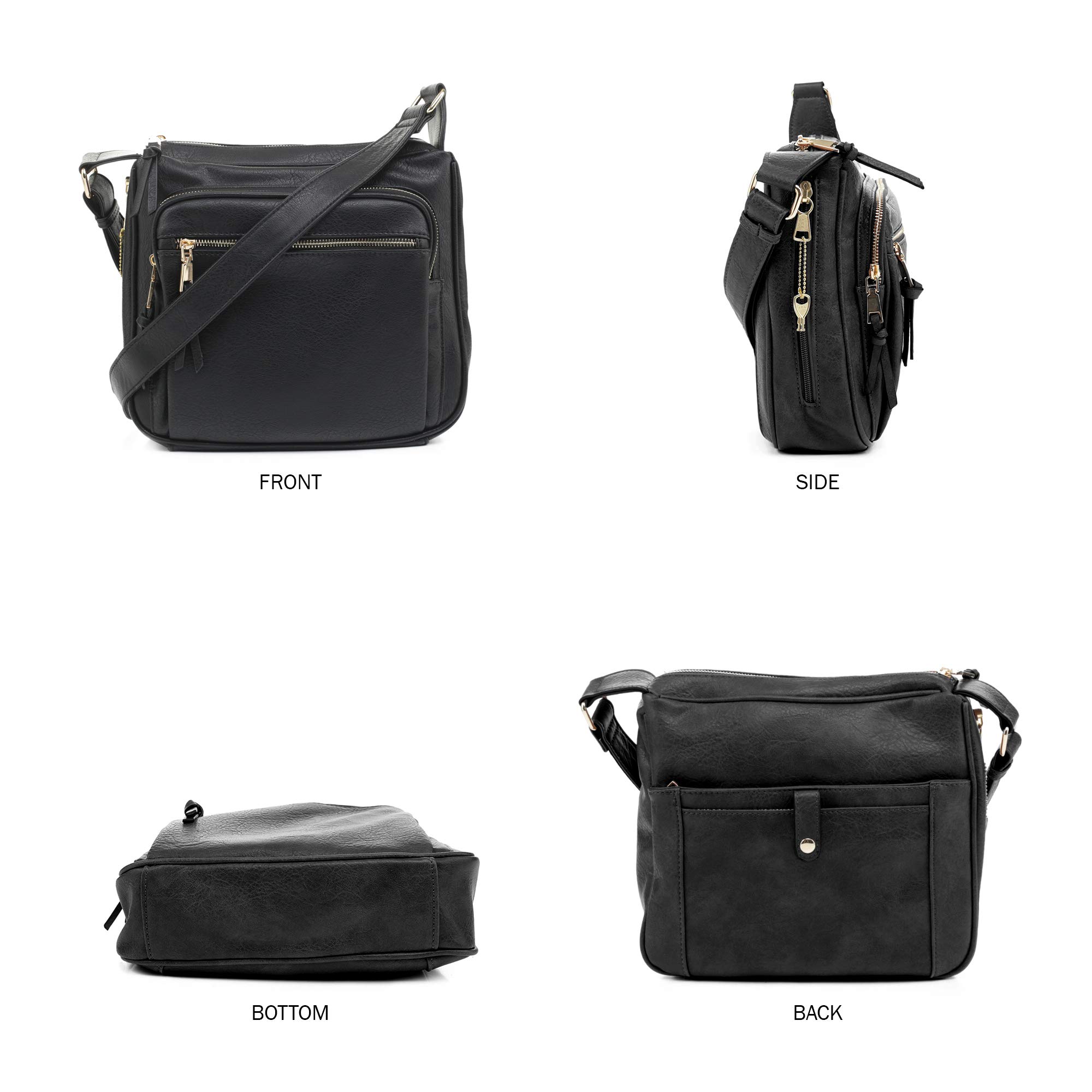 Concealed Crossbody RFID Blocking Lock Firearm Removable Holster-Black