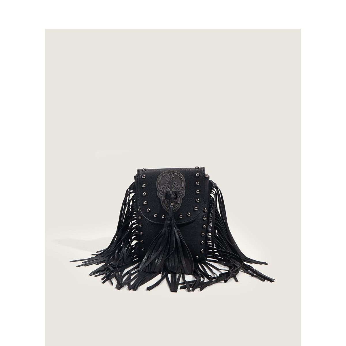 Fashion Women's Rivet Tassel Small Mobile Phone Bag Casual Thin Chain Shoulder Slung Women's Bag