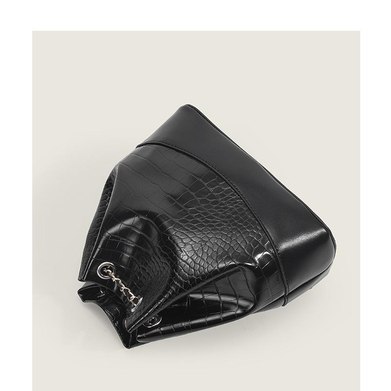 Bucket Bag Women Tide Crocodile Pattern Backpack Fashion Joker Gold And Silver Chain Shoulder Bag