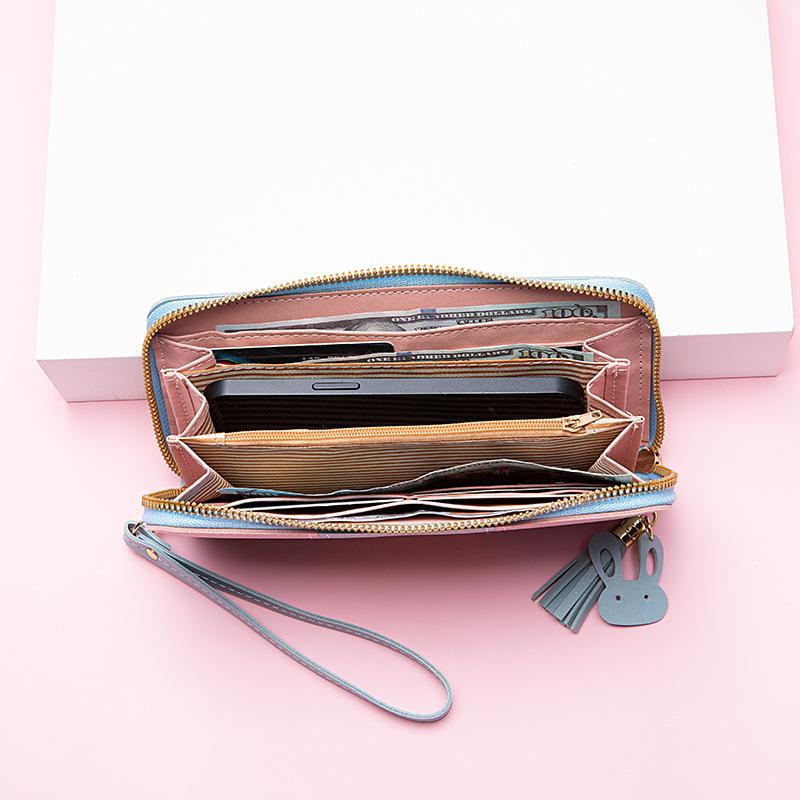 Fashion Wallet Long Girl Bag New Contrast Zipper Carry Wallet Card Bag