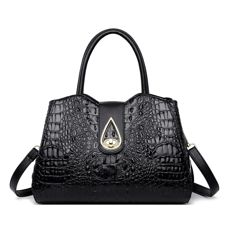 Crocodile Embossed Fashion Simple Middle-aged Mother Portable Shoulder Bag