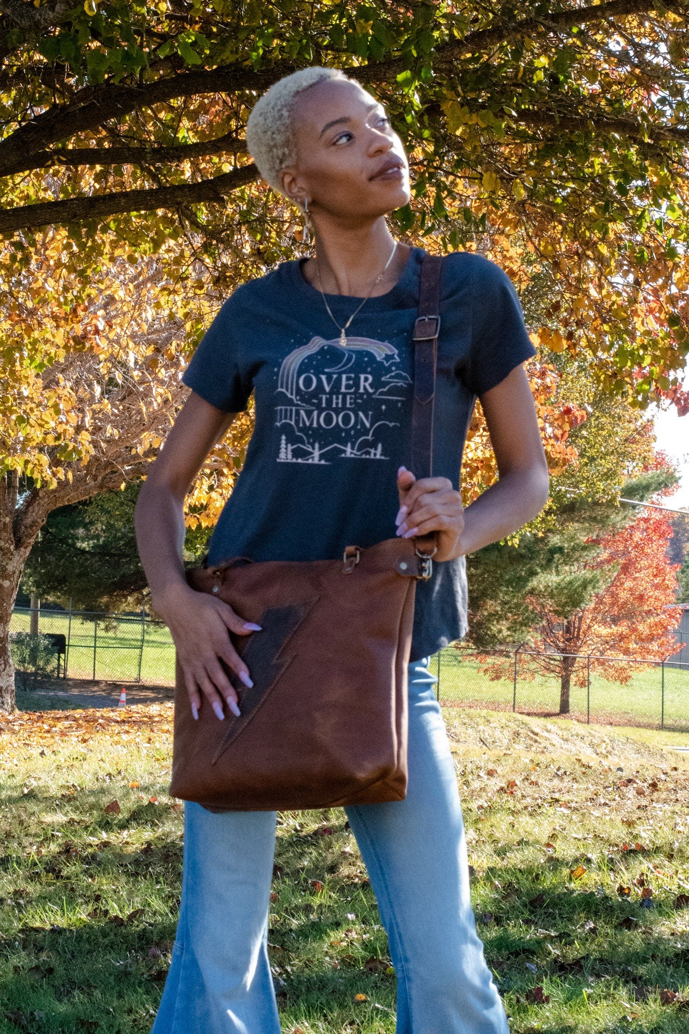 Classic Leather Botanical Tote Bag | Handmade Leather Purse | Large Leather Handbag | The Tall Tote Botanical