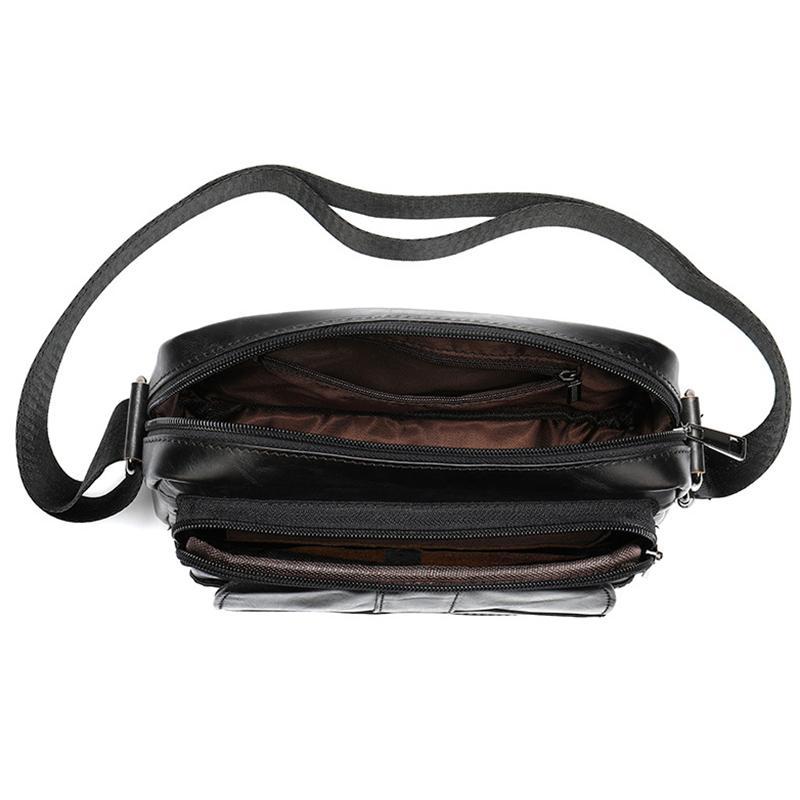 Classic Men's Crossbody Bag Leather Casual Mini Shoulder Bag