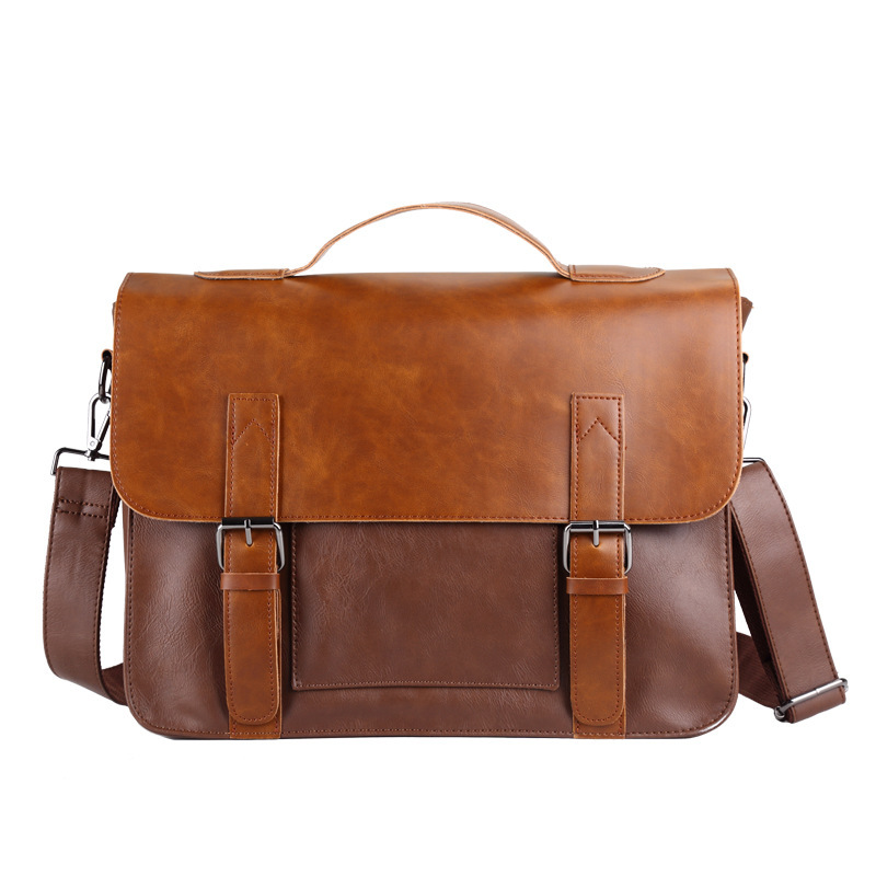 Men's Retro Fashion Casual One-shoulder Crossbody Briefcase