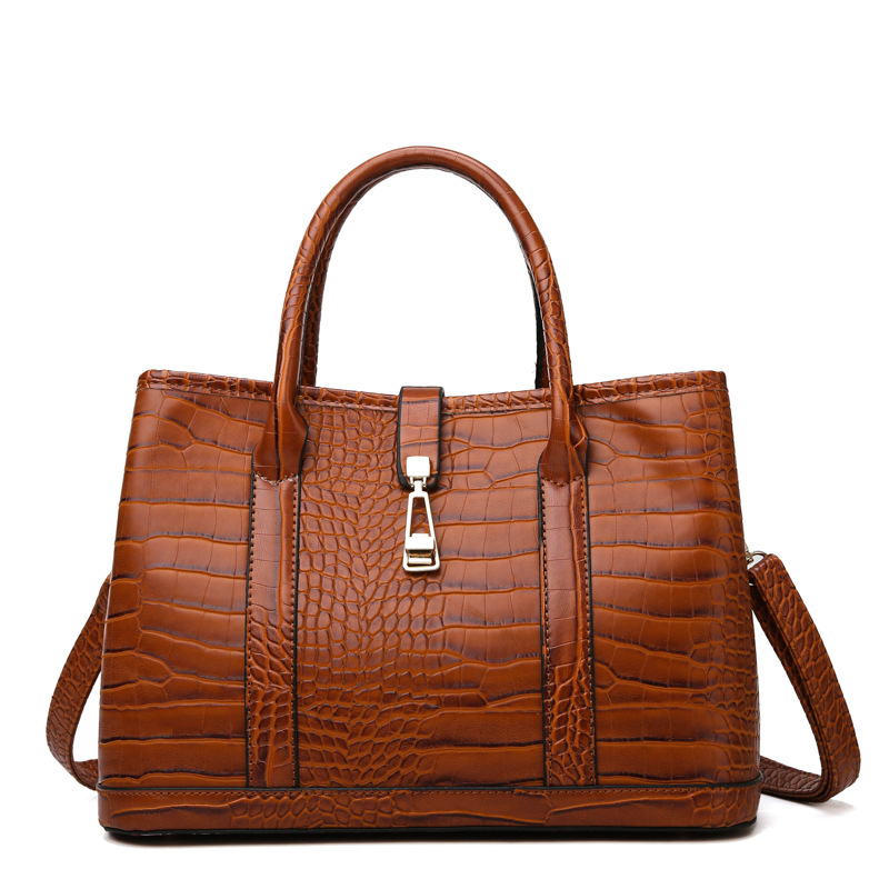 Fashion Crocodile Large Shoulder Crossbody Tote Mom Bag