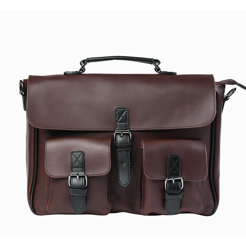 Men's Retro Casual High-capacity One-shoulder Crossbody Briefcase