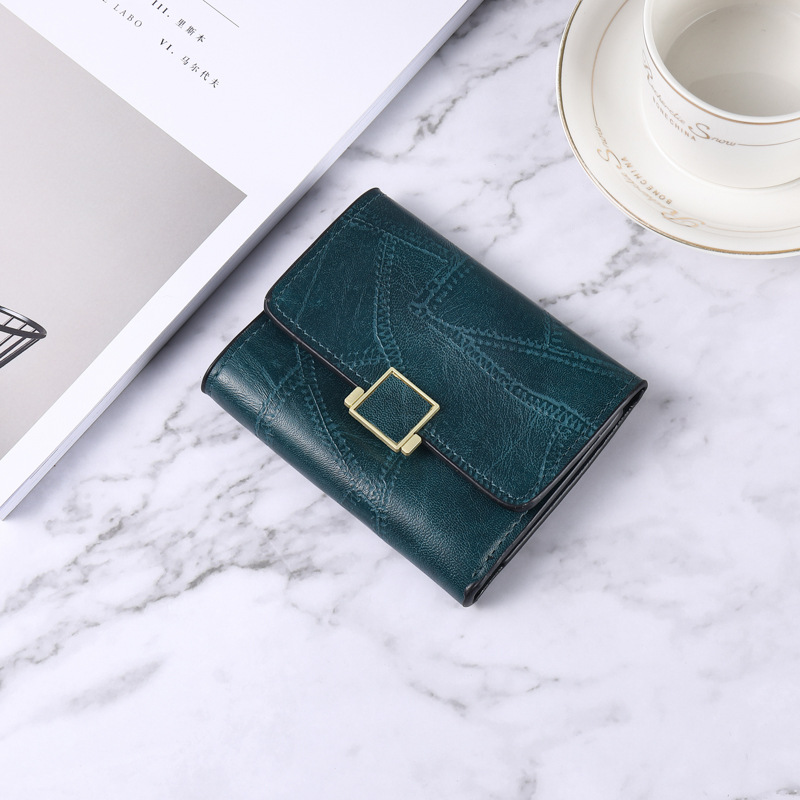 Retro Student Solid Color Simple Multi-card Wallet Coin Purse