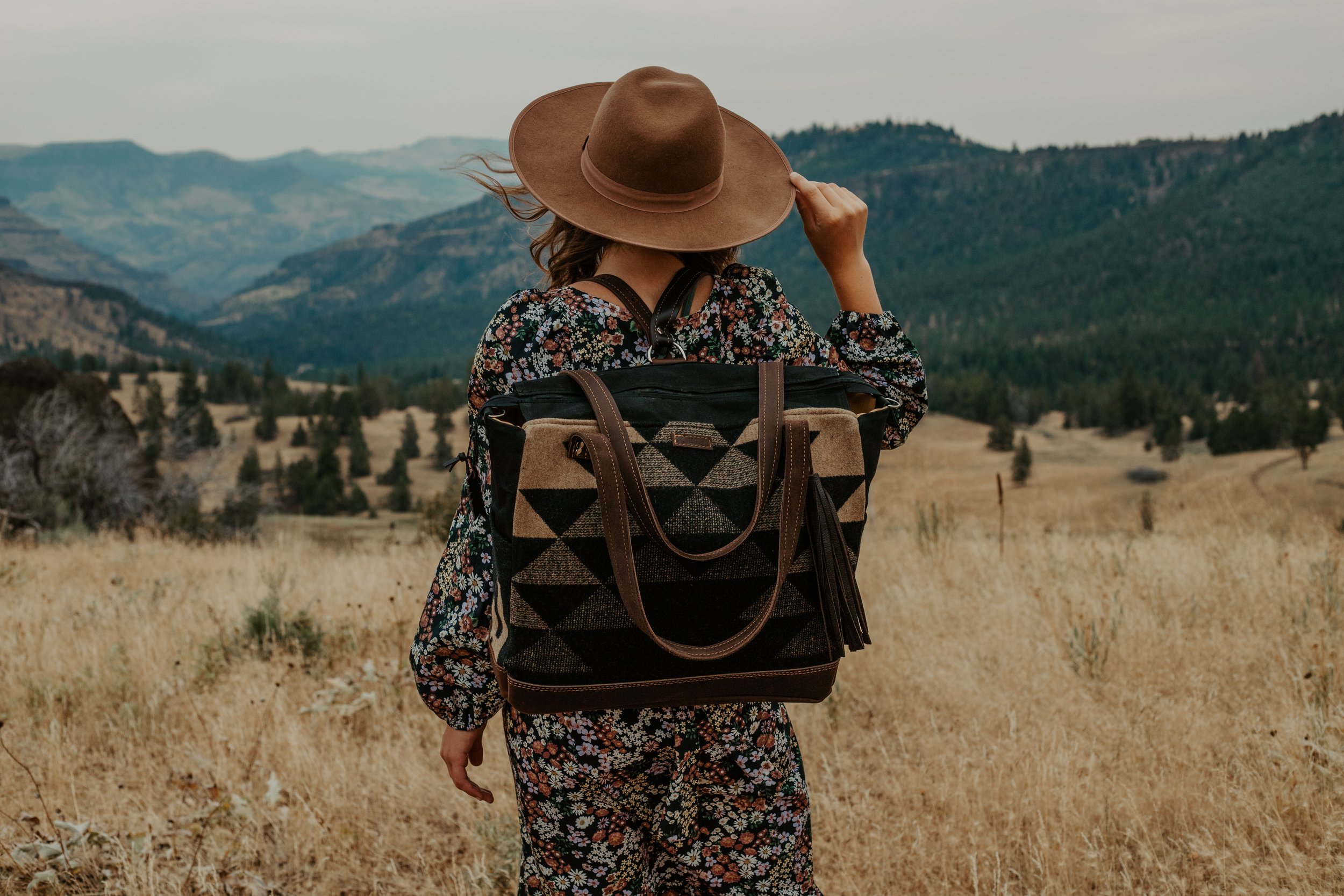 UNISEX DIAPER BAG LARGE TOTE IN GEOMETRIC THUNDERBIRD