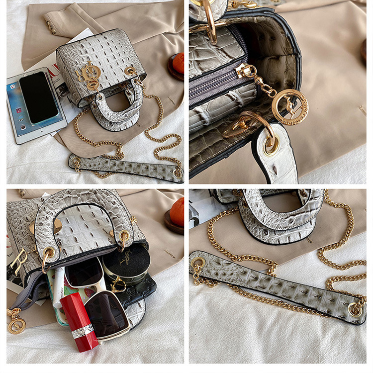 Retro Crocodile Crossbody Bag
