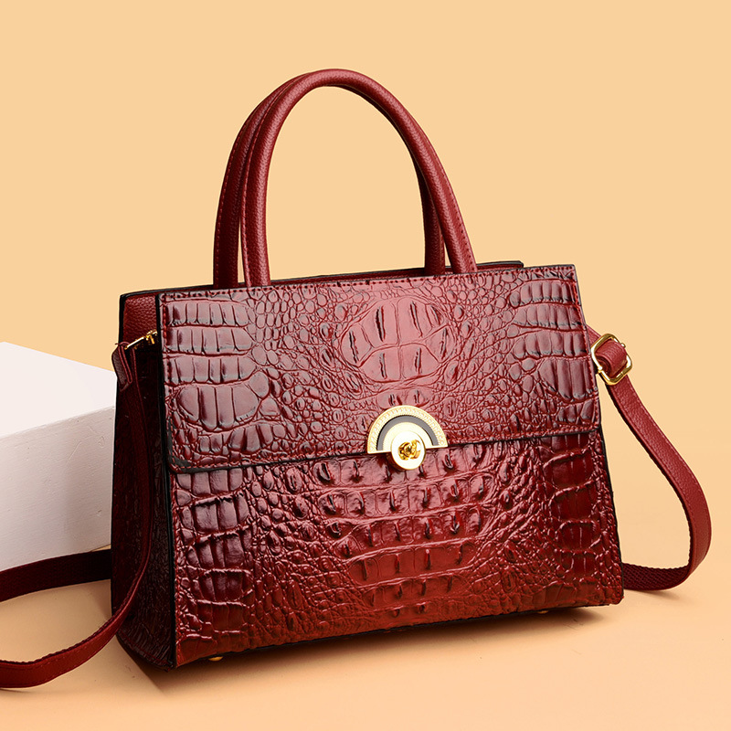 High-capacity Alligator Ladies Portable Diagonal Bag