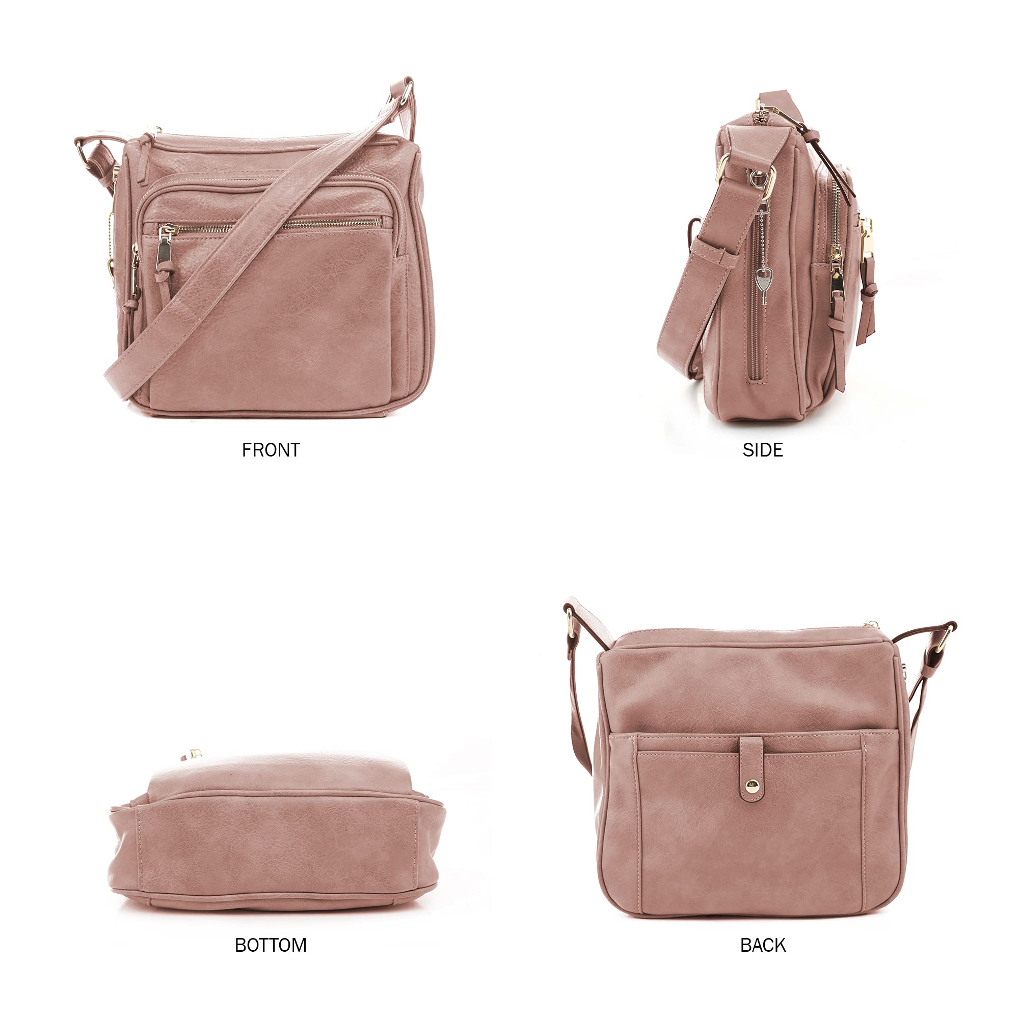 Concealed Crossbody RFID Blocking Lock Firearm Removable Holster-Mauve