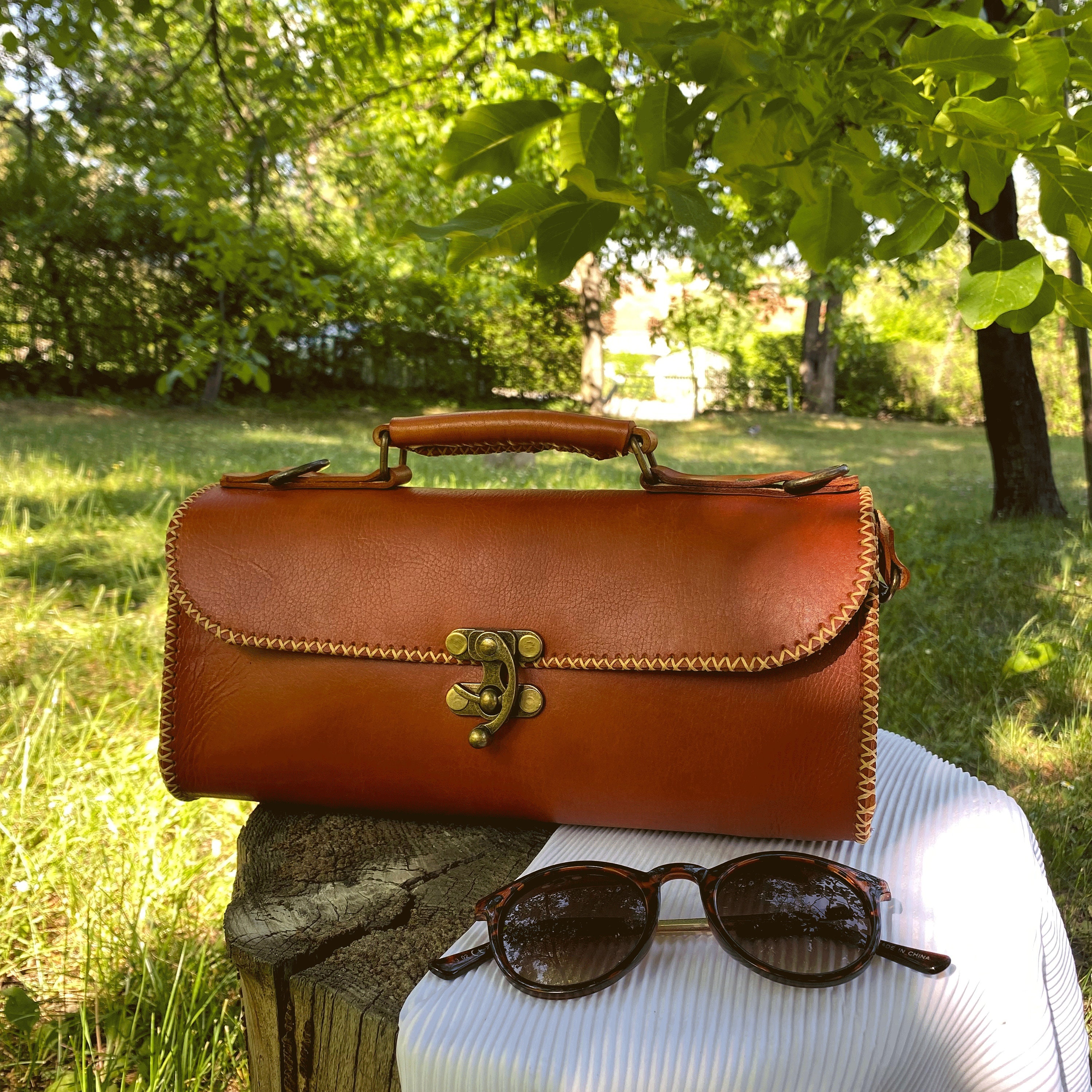 Handmade Leather Handbag, Small Leather Purse for Women