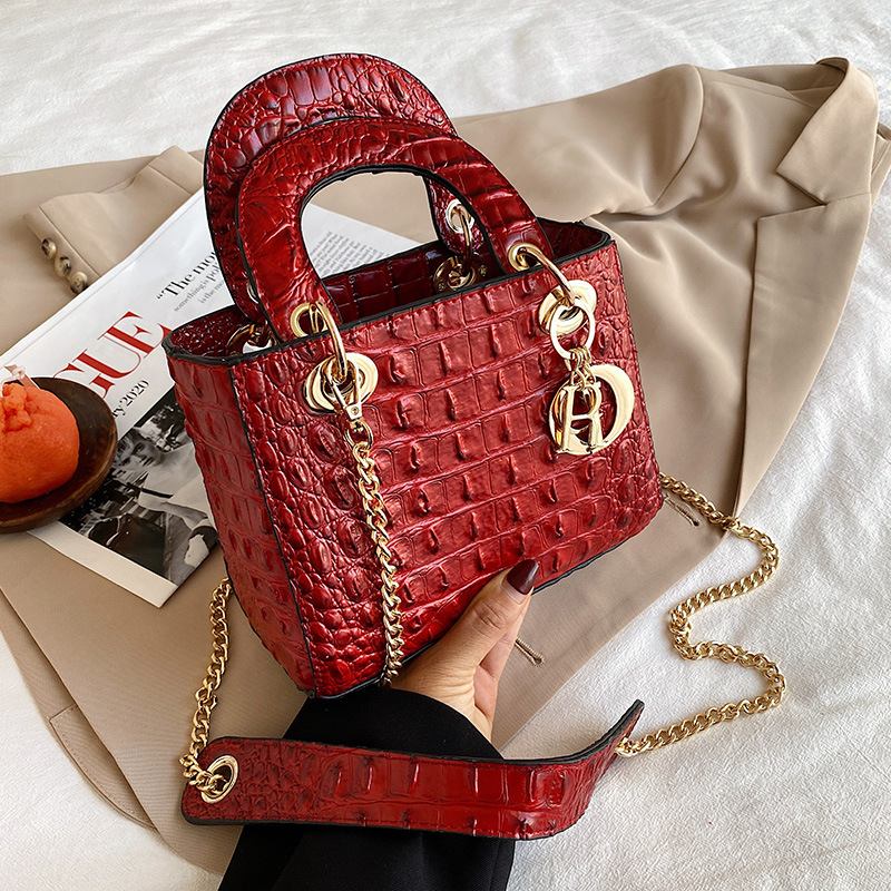 Retro Crocodile Crossbody Bag