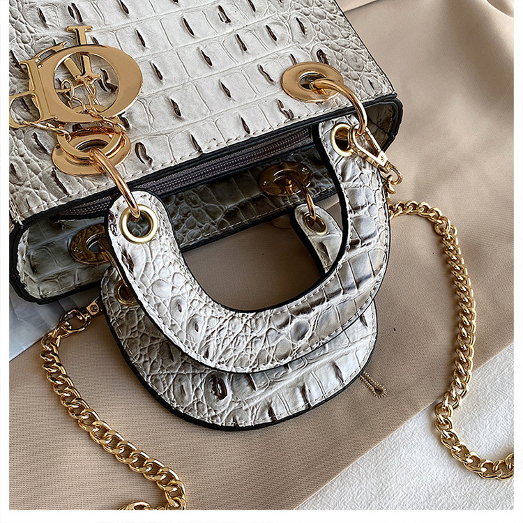 Retro Crocodile Crossbody Bag