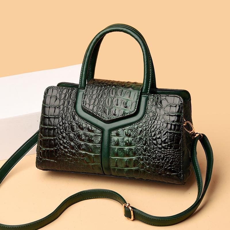 New Retro High Quality Crocodile-Print Ladies Handheld One-Shoulder Tote
