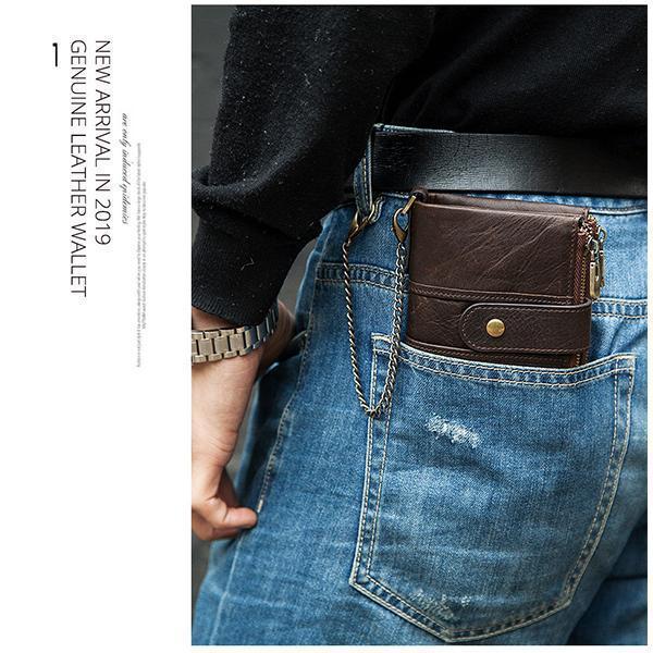 GenuineLeather Anti-theft Retro Wallet