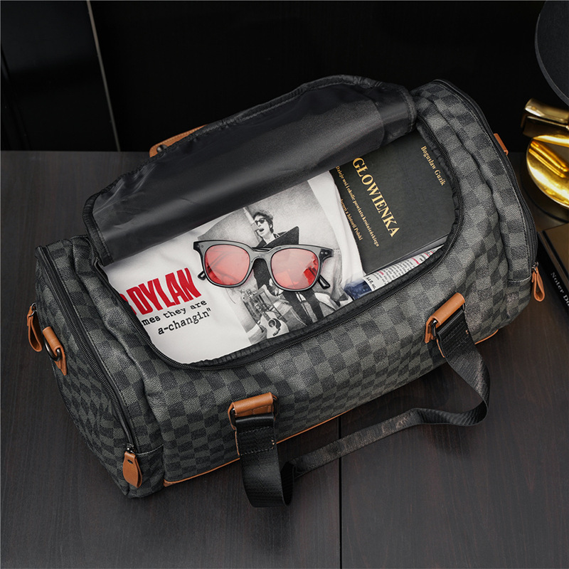 New Korean Fashion Casual Plaid Travel Fitness Bag