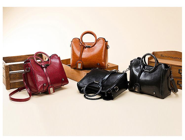 Fashionable oilskin versatile women's single shoulder diagonal women's bag