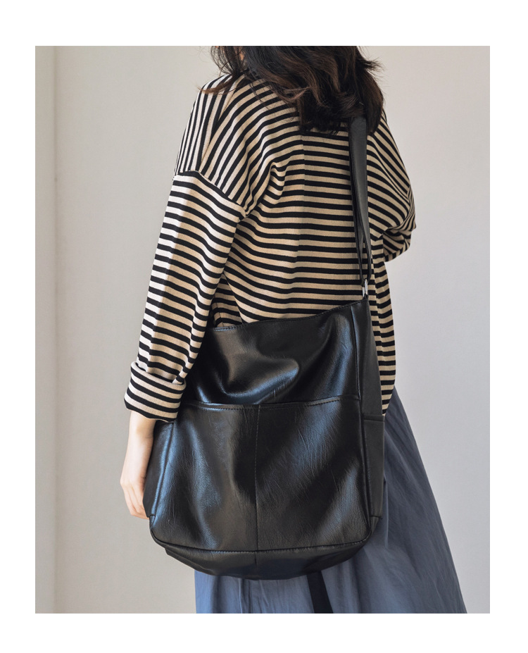 Soft Leather Crossbody Tote