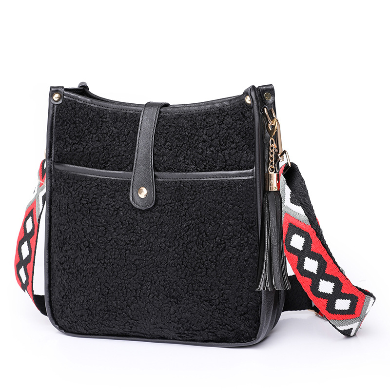 Women Plush Crossbody Bags Shoulder Bucket Bags