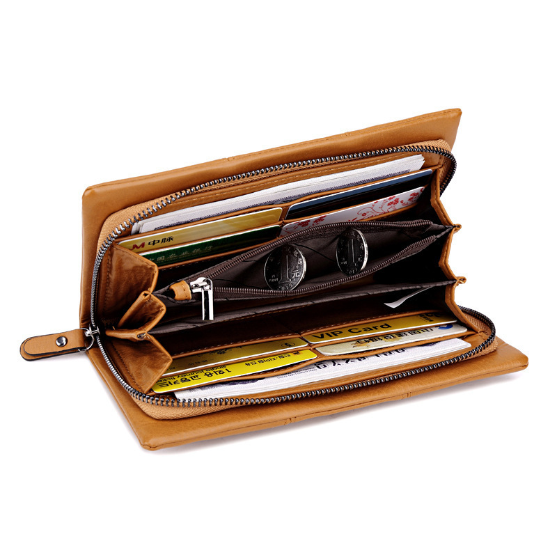 Soft Leather Zipper Long Wallet Multifunctional Retro Ladies Clutch