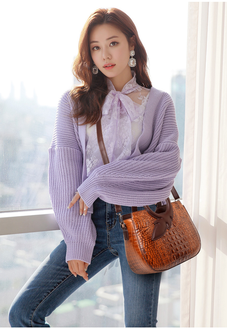 New Fashion Joker Banquet Retro Crocodile Single Shoulder Crossbody Bag