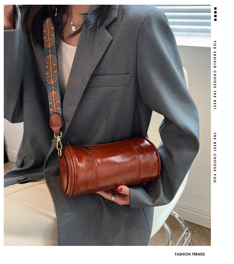 Retro Cylinder Bag Crossbody Bag