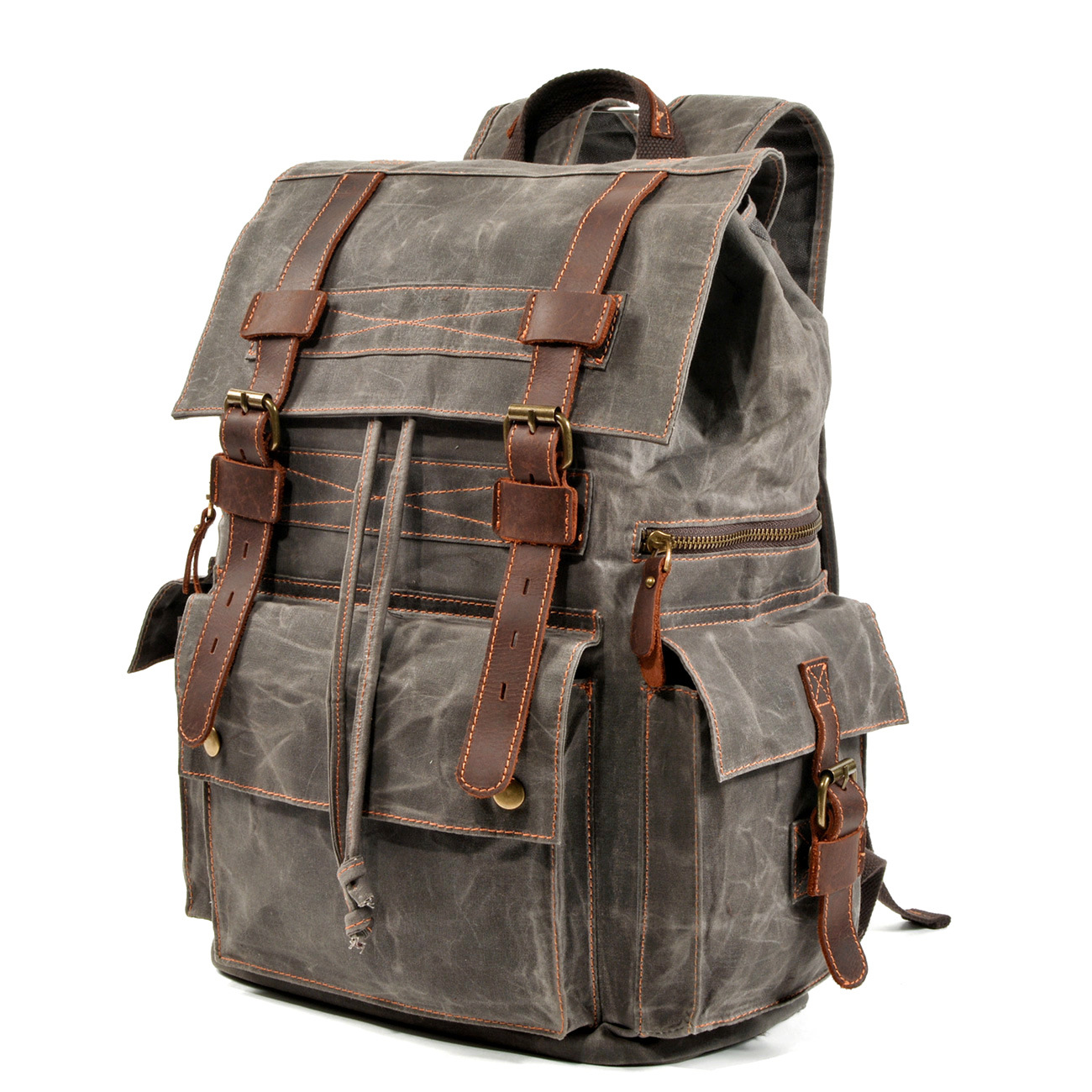 Retro Backpack Leather Mountaineering Bag