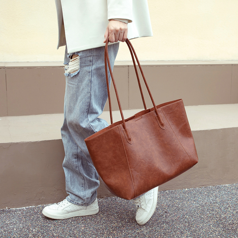 Wax Leather Ladies Tote