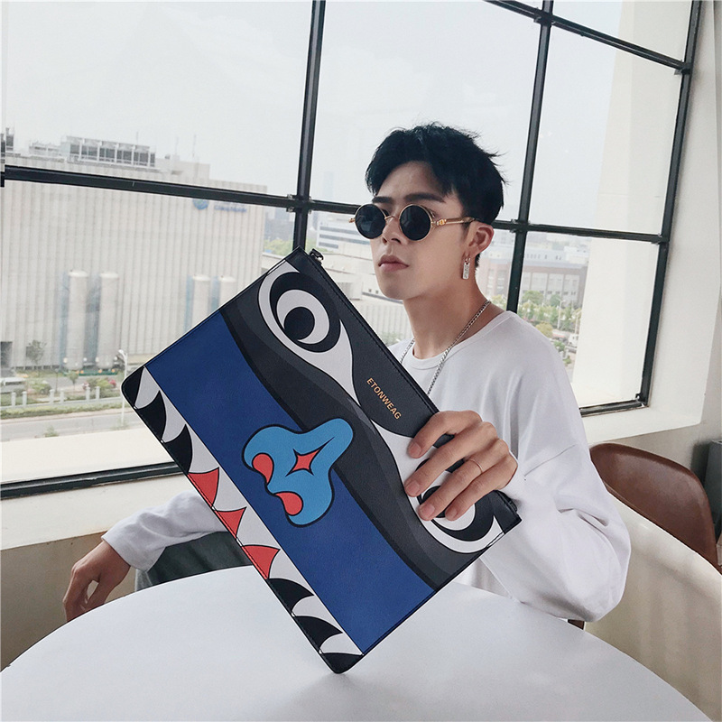 Original Design Personality Fashion Leather Street Fashion Young Men's And Women's Clutch Bag
