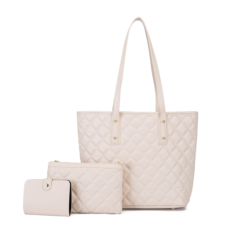 Rhombus Large-capacity Retro Three-piece Bag