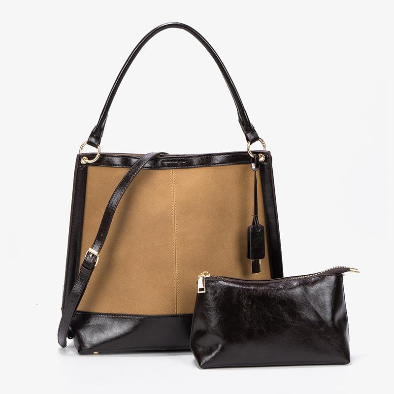 Women's Bag Joker Popular Retro Large Capacity Advanced Sense Single Shoulder Bucket Tote Bag