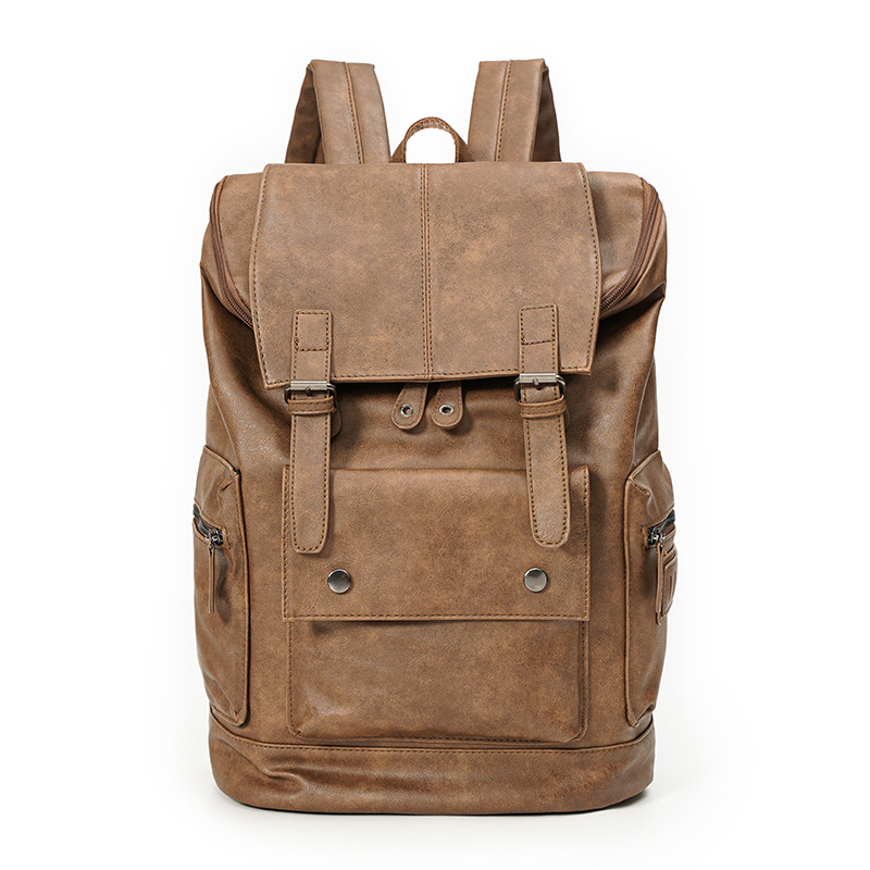 Men's High-capacity Korean Version Of Casual Retro Flip Outdoor Travel Backpack