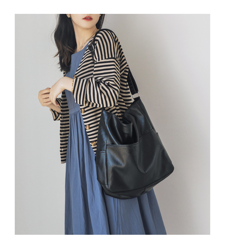 Soft Leather Crossbody Tote