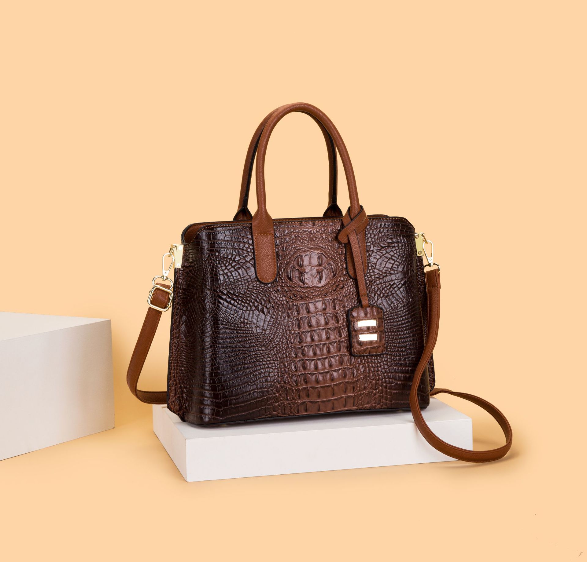 Retro Crocodile Tote Crossbody