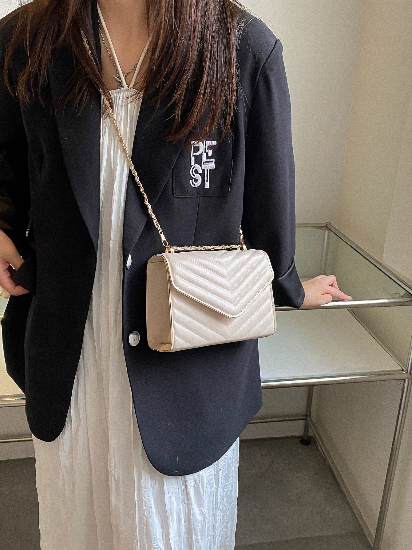 Mini Zigzag Quilted Chain Bag