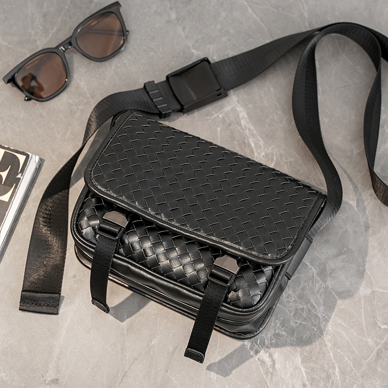 Men's Fashion Casual Woven Shoulder Slung Small Square Bag